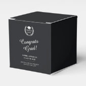 Gefeliciteerd Afstudeerder! Modern eenvoudig zwart Bedankdoosjes (Voorkant Zijde)