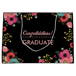 Gefeliciteerd Afstudeerder. Modern Floral Custom Large Cadeauzakje