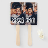 Gefeliciteerd Afstudeerder Moderne Simple Preppy F Handwaaier (Voorkant en achterkant)