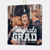 Gefeliciteerd Afstudeerder Moderne Simple Preppy F Keramisch Ornament (Links)