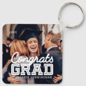 Gefeliciteerd Afstudeerder Moderne Simple Preppy F Sleutelhanger (Achterkant)