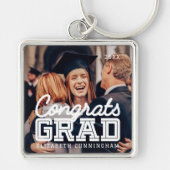 Gefeliciteerd Afstudeerder Moderne Simple Preppy F Sleutelhanger (Voorkant)