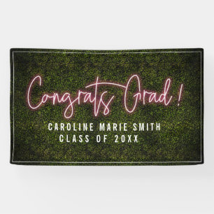 Gefeliciteerd Afstudeerder Neon Graduation Party Spandoek