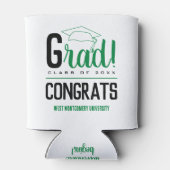 Gefeliciteerd Afstudeerder Pet Groen en Zwart Blikjeskoeler (Achterkant)