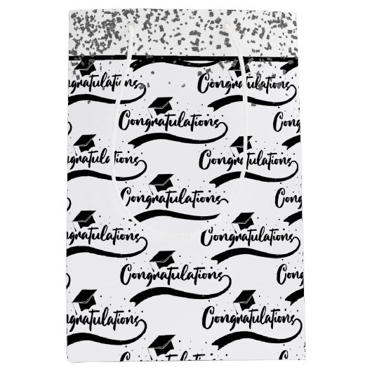 Gefeliciteerd afstudeerder pet medium cadeauzakje (Voorkant)