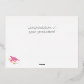 Gefeliciteerd Afstudeerder Roze Folie Kaart (Achterkant)