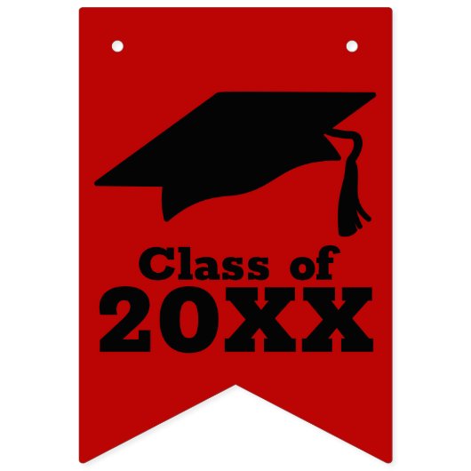 Gefeliciteerd Afstudeerder Scarlet en Black Vlaggetjes (Eerste vlag)