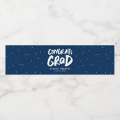 Gefeliciteerd afstudeerder vette navy gepersonalis waterfles etiket (Enkel label)