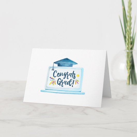 Gefeliciteerd Afstudeerder Virtual School Afstuder Bedankkaart (Voorkant)