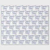 Gefeliciteerd afstudeerder wit navy blauw script k cadeaupapier (Vlak)