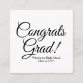 Gefeliciteerd afstudeerder wit zwart aangepaste sc informatiekaartje (Voorkant)