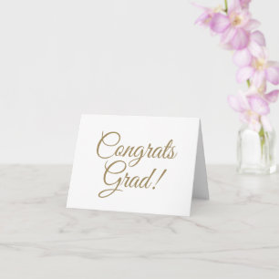 Gefeliciteerd afstudeerder witgouden script elegan kaart