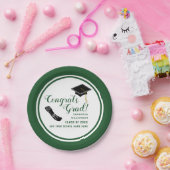 Gefeliciteerd Afstudeerder Witte en Groene Klasse  Papieren Bordje (Feest)