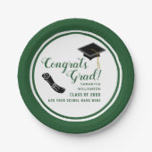 Gefeliciteerd Afstudeerder Witte en Groene Klasse  Papieren Bordje (Voorkant)