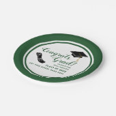 Gefeliciteerd Afstudeerder Witte en Groene Klasse  Papieren Bordje (Gekanteld)