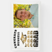 Gefeliciteerd Afstudeerder Zwart Goud Typografie F Spandoek (Verticaal)