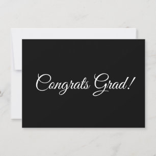 Gefeliciteerd afstudeerder zwart wit kalligrafie kaart