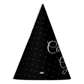 Gefeliciteerd Afstudeerder zwart wit script polka  Feesthoedjes (Links)