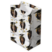 Gefeliciteerd Afstudeerder! Zwarte vrouw met stuik Medium Cadeauzakje (Voorkant Gekanteld)