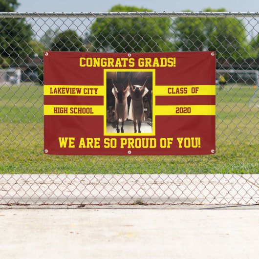 Gefeliciteerd Afstudeerders Kies je schoolkleuren Spandoek (Insitu)