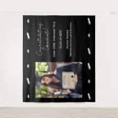Gefeliciteerd Afstudeerfoto Achtergrond Banner Wandkleed (Voorkant)