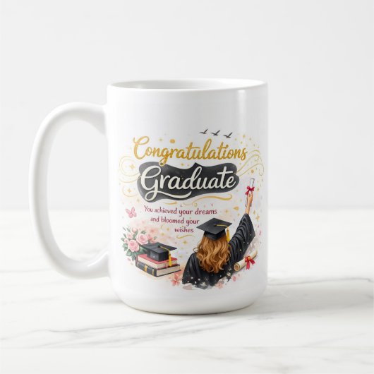 Gefeliciteerd Afstudeermok Cadeaubon Idee Koffiemok (Links)