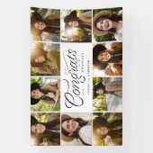 Gefeliciteerd afstuderen 10 foto trendy afstudeerf spandoek (Verticaal)