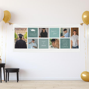 Gefeliciteerd Afstuderen   6 Fotoraster collage Spandoek