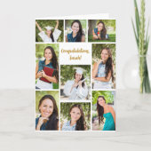 Gefeliciteerd Afstuderen 9 fotocollage Kaart (Voorkant)