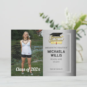 Gefeliciteerd Afstuderen Aangepaste foto grijs Afs Aankondiging