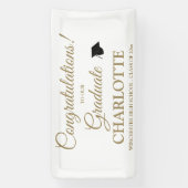 Gefeliciteerd afstuderen aangepaste gouden script spandoek (Verticaal)