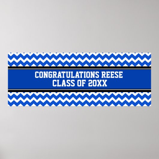 Gefeliciteerd Afstuderen Aangepaste naam banner bl Poster (Voorkant)