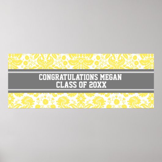 Gefeliciteerd Afstuderen Aangepaste naam Banner Gr Poster (Voorkant)