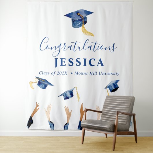 Gefeliciteerd Afstuderen Achtergrond Foto cabine Wandkleed (In situ)