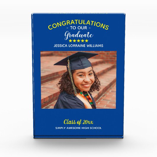 Gefeliciteerd Afstuderen Afstuderen Aangepaste fot Fotoblokken (Voorkant)