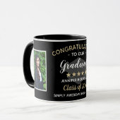 Gefeliciteerd Afstuderen Afstuderen Custom 2 Foto Mok (Voorkant links)