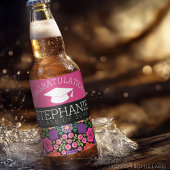 Gefeliciteerd Afstuderen Afstuderen Girly Flowers Bier Etiket
