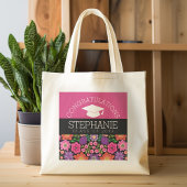 Gefeliciteerd Afstuderen Afstuderen Girly Flowers Tote Bag