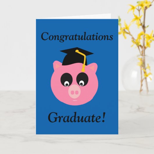 Gefeliciteerd Afstuderen, Afstuderen Pig Kaart, Kaart (Gele Bloem)