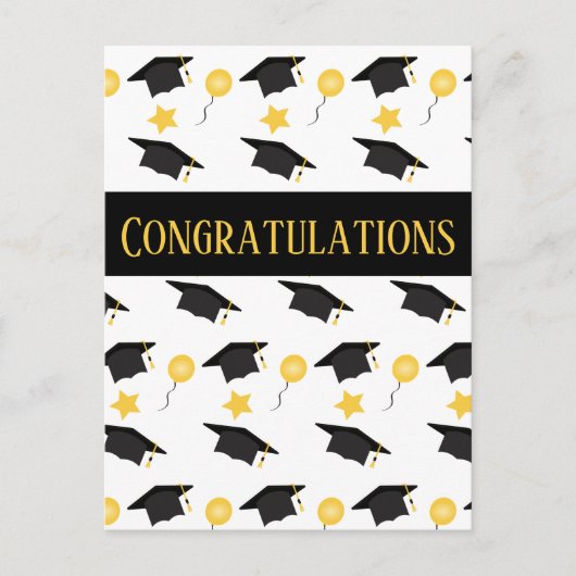 Gefeliciteerd Afstuderen ballons Pet Patroon Briefkaart (Voorkant)