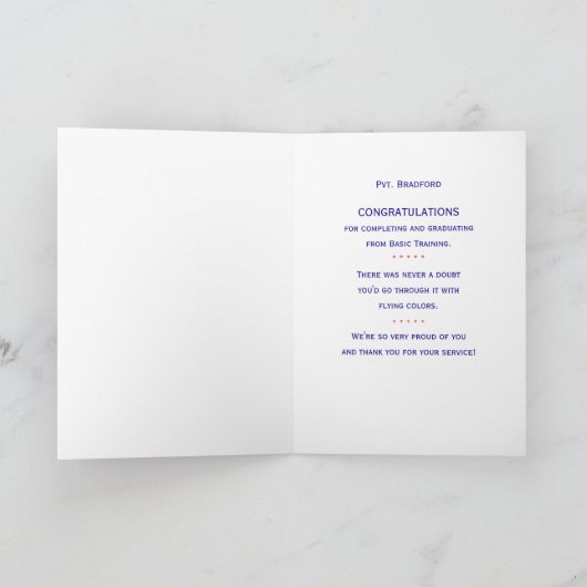 Gefeliciteerd, Afstuderen Basisopleiding Kaart (Binnen)