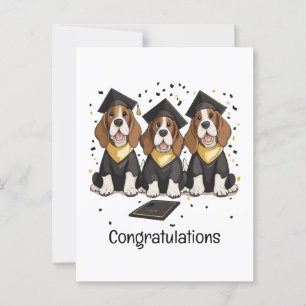 Gefeliciteerd Afstuderen Basset Hound Honden Briefkaart