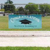Gefeliciteerd Afstuderen Blauwe School Banner (Insitu)