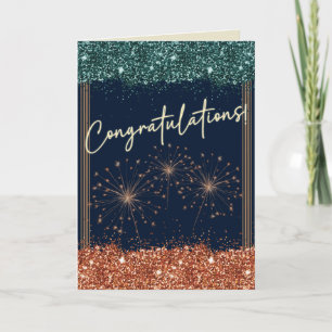 Gefeliciteerd Afstuderen Blauwgroen & Oranje Spark Kaart