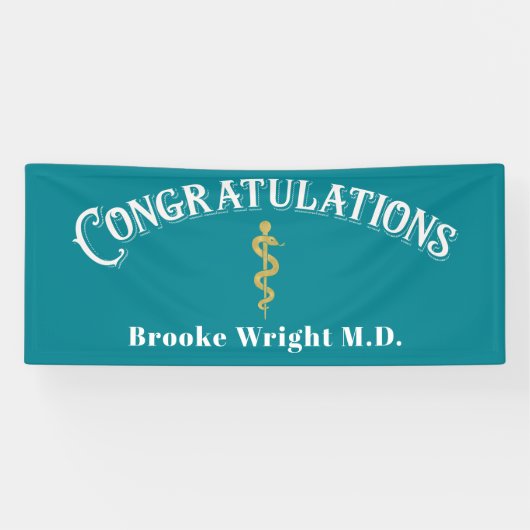 Gefeliciteerd Afstuderen Blue MD Doctor Banner (Horizontaal)