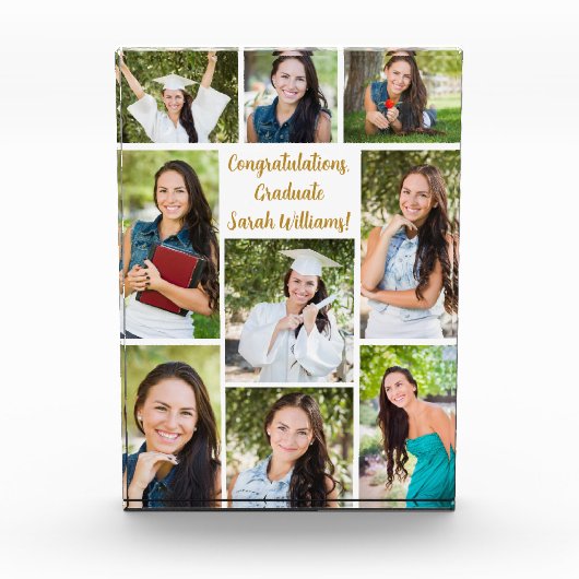 Gefeliciteerd Afstuderen Collage Modern Gift Fotoblokken (Voorkant)