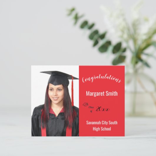 Gefeliciteerd Afstuderen Custom Photo Year School Briefkaart (Staand voorkant)