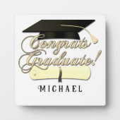 Gefeliciteerd Afstuderen Diploma Afstuderen pet Jo Fotoplaat (Voorkant)