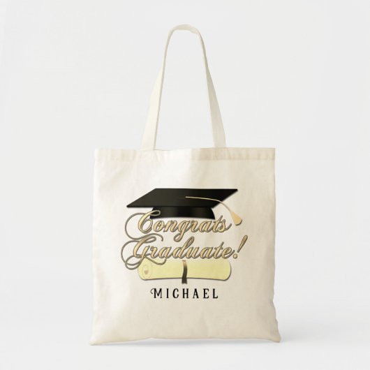 Gefeliciteerd Afstuderen Diploma Afstuderen pet Jo Tote Bag (Voorkant)