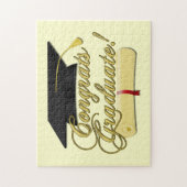 Gefeliciteerd Afstuderen Diploma en Afstuderen pet Legpuzzel (Verticaal)